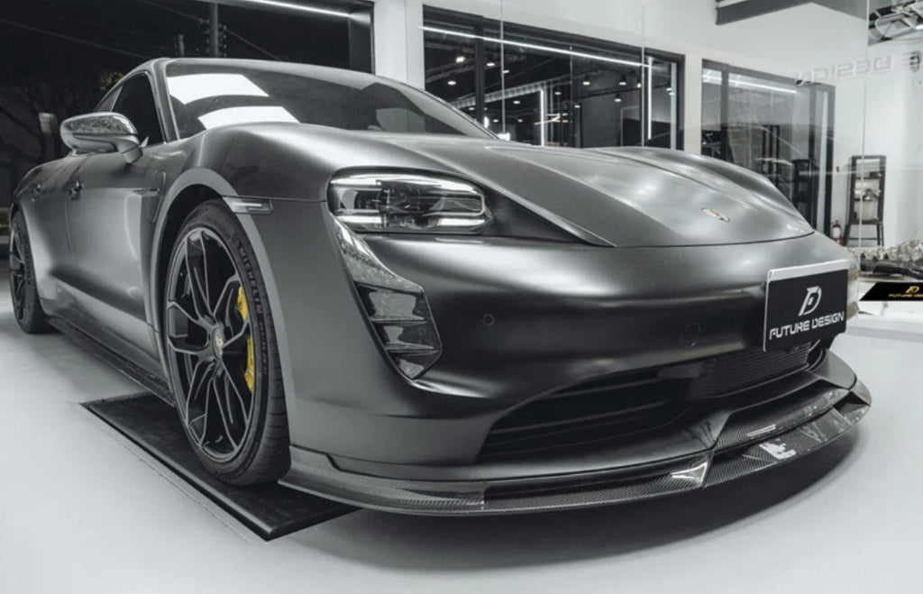 FUTURE DESIGN - PORSCHE TAYCAN CARBON FIBRE FRONT LIP SPLITTER V2