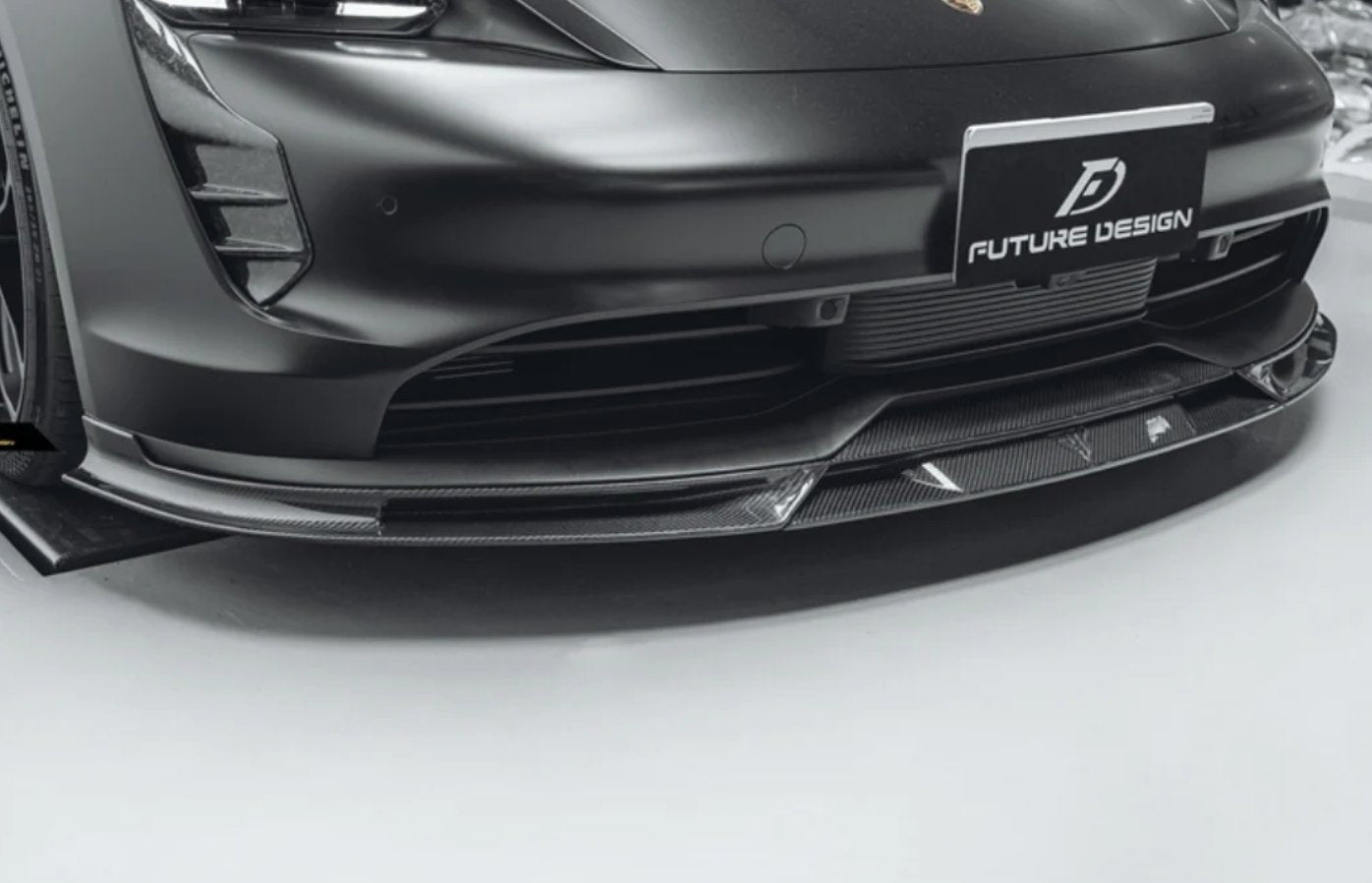 FUTURE DESIGN - PORSCHE TAYCAN CARBON FIBRE FRONT LIP SPLITTER V2