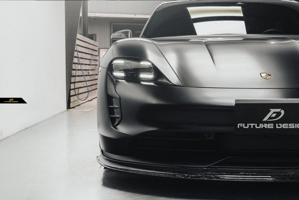 FUTURE DESIGN - PORSCHE TAYCAN DRY CARBON FIBRE FRONT BUMPER AIR INTAKES