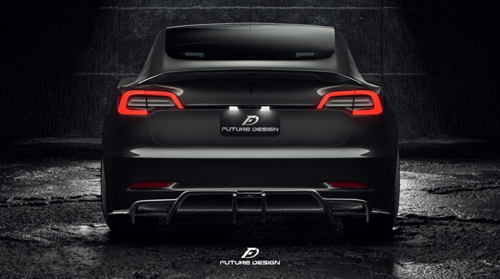 FUTURE DESIGN - TESLA MODEL 3 DRY CARBON REAR DIFFUSER