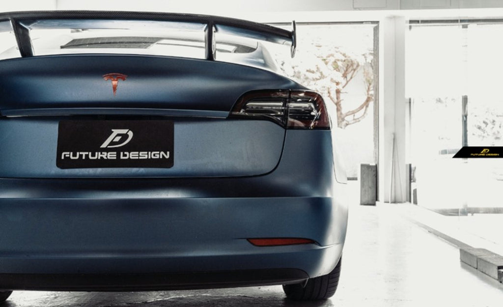 Model 3 Left Rear Tesla Model 3 Carbon Fibre Rear Spoiler | Mod Central