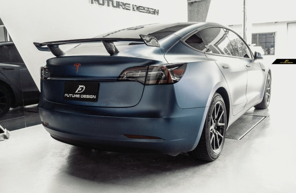 Model 3 Left Rear Tesla Model 3 Carbon Fibre Rear Spoiler | Mod Central