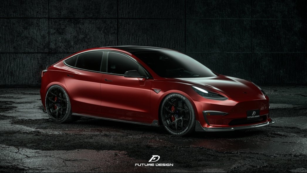 FUTURE DESIGN - TESLA MODEL 3 DRY CARBON SIDE SKIRTS