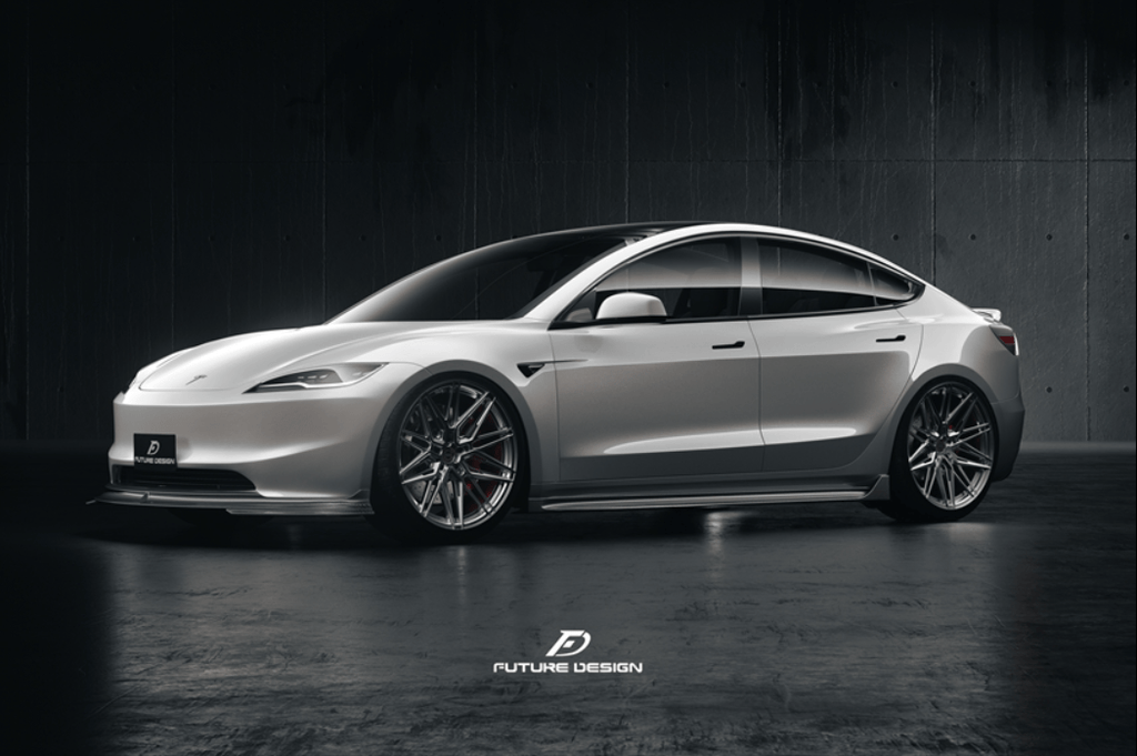 FUTURE DESIGN - TESLA MODEL 3 HIGHLAND 2024+ CARBON FIBER FRONT LIP