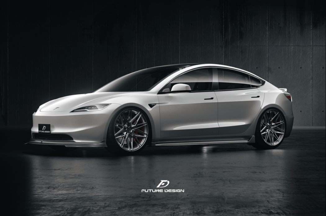 FUTURE DESIGN - TESLA MODEL 3 HIGHLAND 2024+ CARBON FIBER FRONT LIP