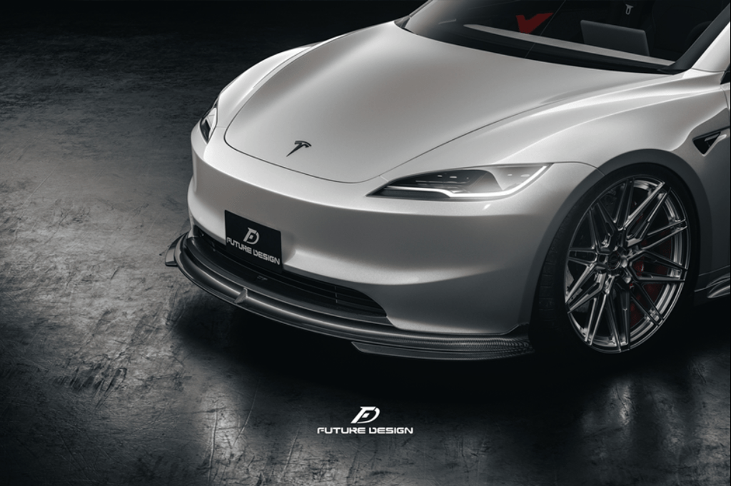 FUTURE DESIGN - TESLA MODEL 3 HIGHLAND 2024+ CARBON FIBER FRONT LIP