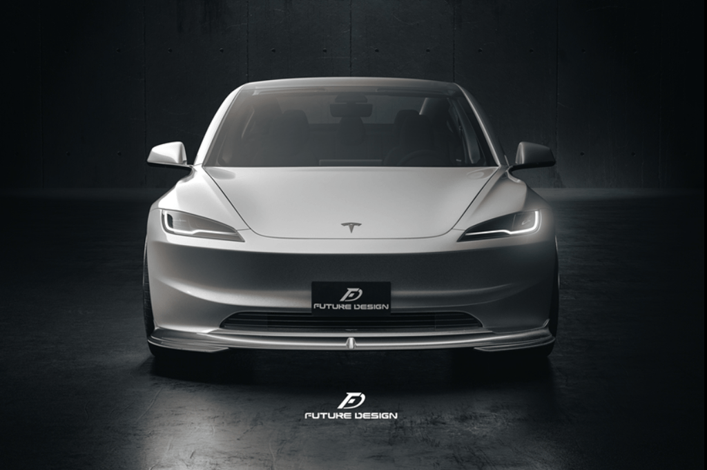 FUTURE DESIGN - TESLA MODEL 3 HIGHLAND 2024+ CARBON FIBER FRONT LIP