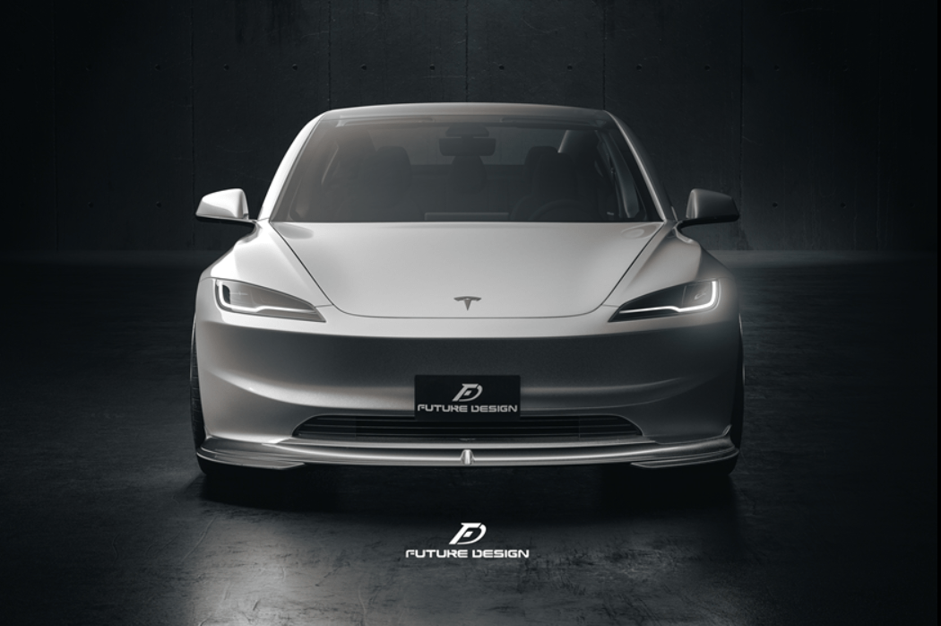 FUTURE DESIGN - TESLA MODEL 3 HIGHLAND 2024+ CARBON FIBER FRONT LIP