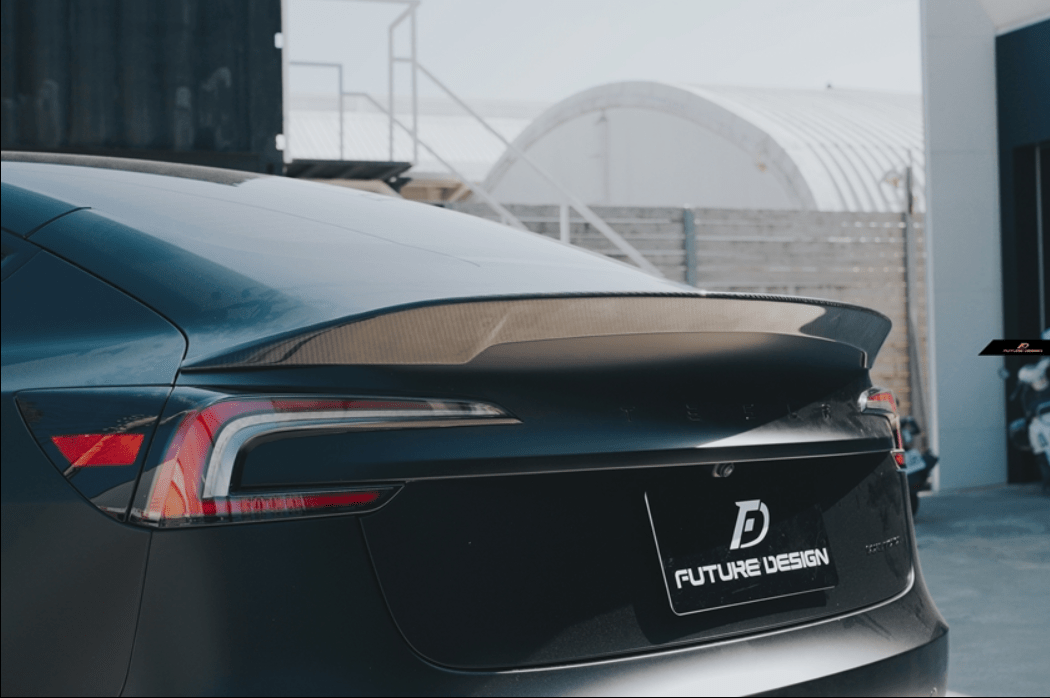FUTURE DESIGN - TESLA MODEL 3 HIGHLAND 2024+ CARBON FIBER REAR SPOILER