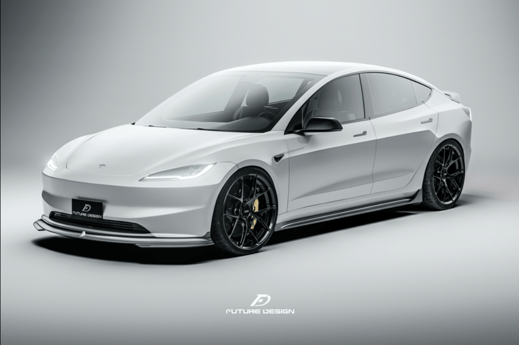 FUTURE DESIGN - TESLA MODEL 3 HIGHLAND 2024+ CARBON FIBER SIDE SKIRTS