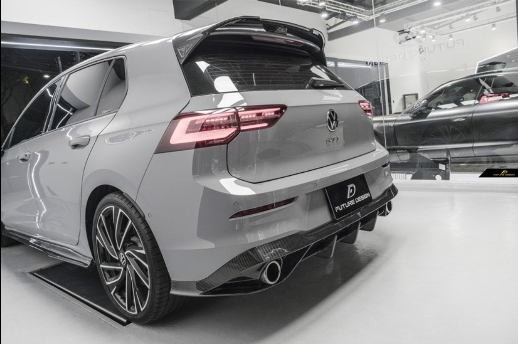FUTURE DESIGN - VOLKSWAGEN GOLF MK8 GTI / R LINE CARBON FIBRE REAR DIFFUSER