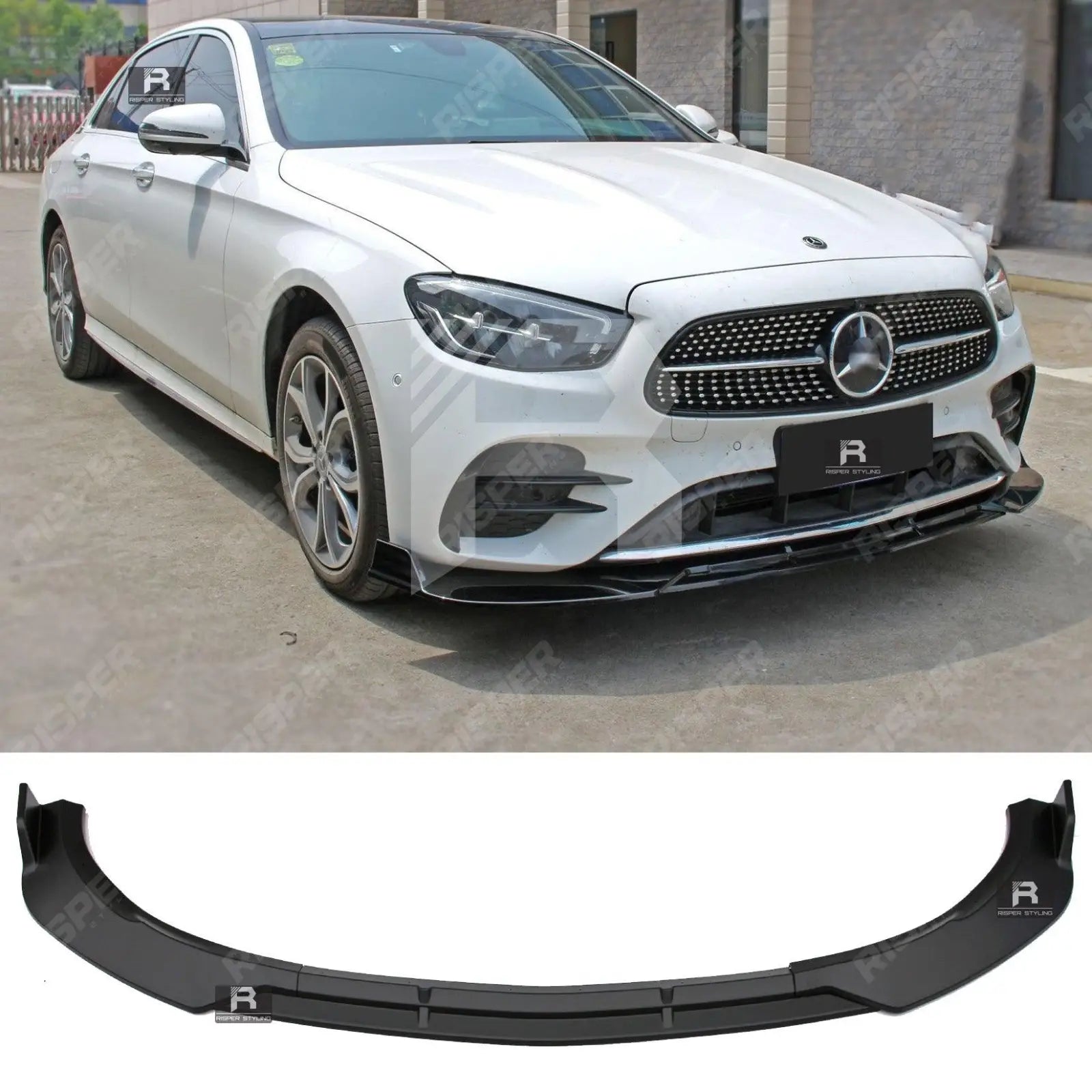 Gloss Black 'Brabus Style' Front Splitter Lip For Mercedes E Class W213 2020+