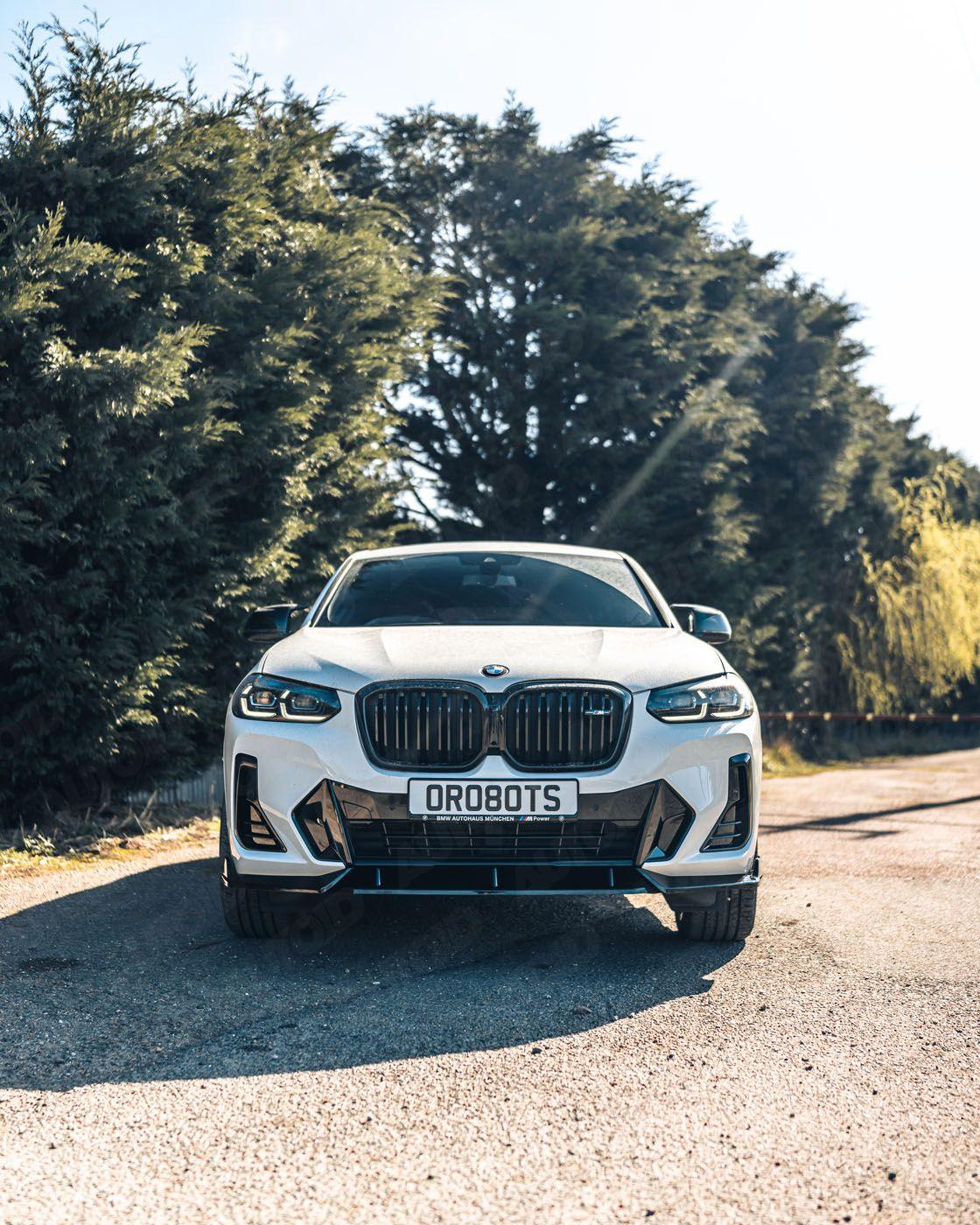 Gloss Black Competition Front Splitter for BMW iX3, X3 LCI & X4 LCI (2021+, G01 G02)