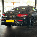 A Style Gloss Black Rear Diffuser & Exhaust Tips for Mercedes Benz W205 C Class & C63 Coupe 15-21