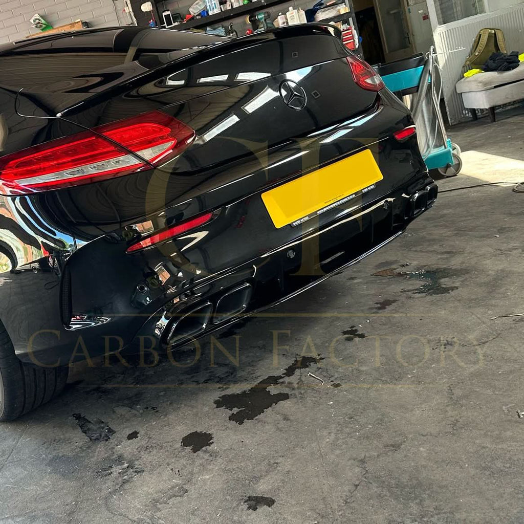 A Style Gloss Black Rear Diffuser & Exhaust Tips for Mercedes Benz W205 C Class & C63 Coupe 15-21
