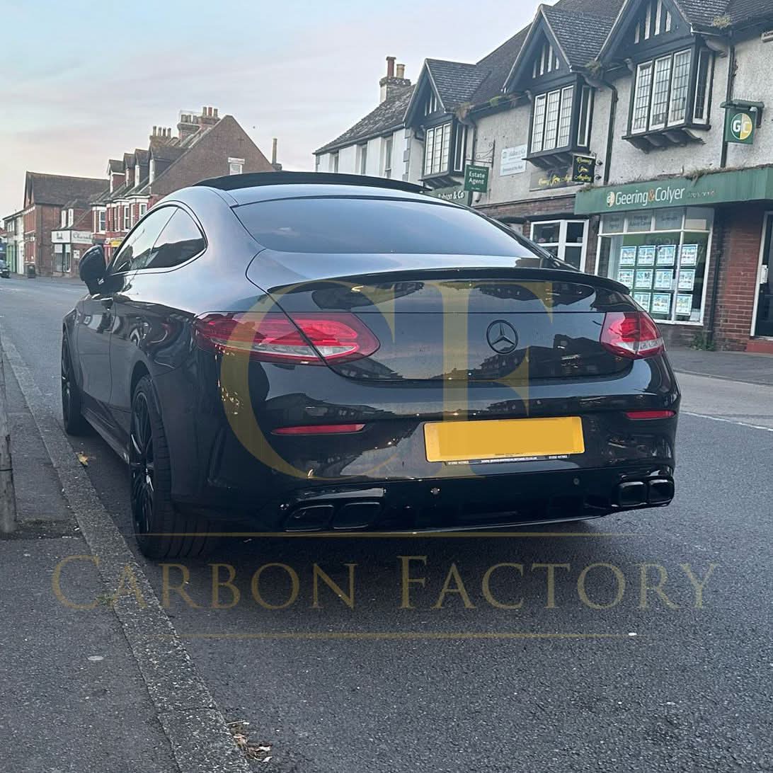 A Style Gloss Black Rear Diffuser & Exhaust Tips for Mercedes Benz W205 C Class & C63 Coupe 15-21