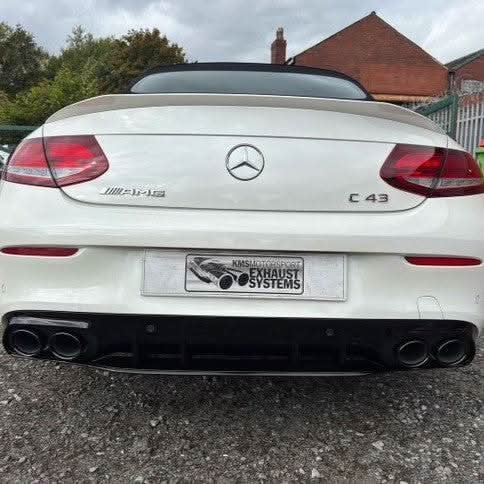 A Style Gloss Black Rear Diffuser & Exhaust Tips for Mercedes Benz W205 C Class & C63 Coupe 15-21