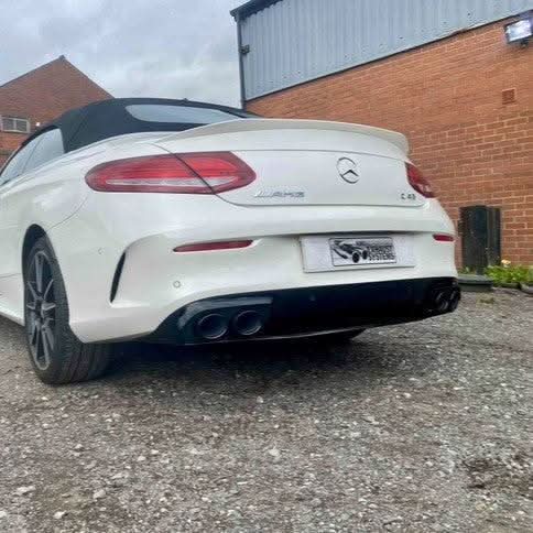 A Style Gloss Black Rear Diffuser & Exhaust Tips for Mercedes Benz W205 C Class & C63 Coupe 15-21