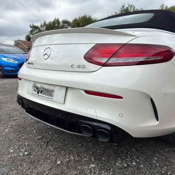 A Style Gloss Black Rear Diffuser & Exhaust Tips for Mercedes Benz W205 C Class & C63 Coupe 15-21