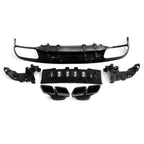 A Style Gloss Black Rear Diffuser & Exhaust Tips for Mercedes Benz W205 C Class & C63 Coupe 15-21