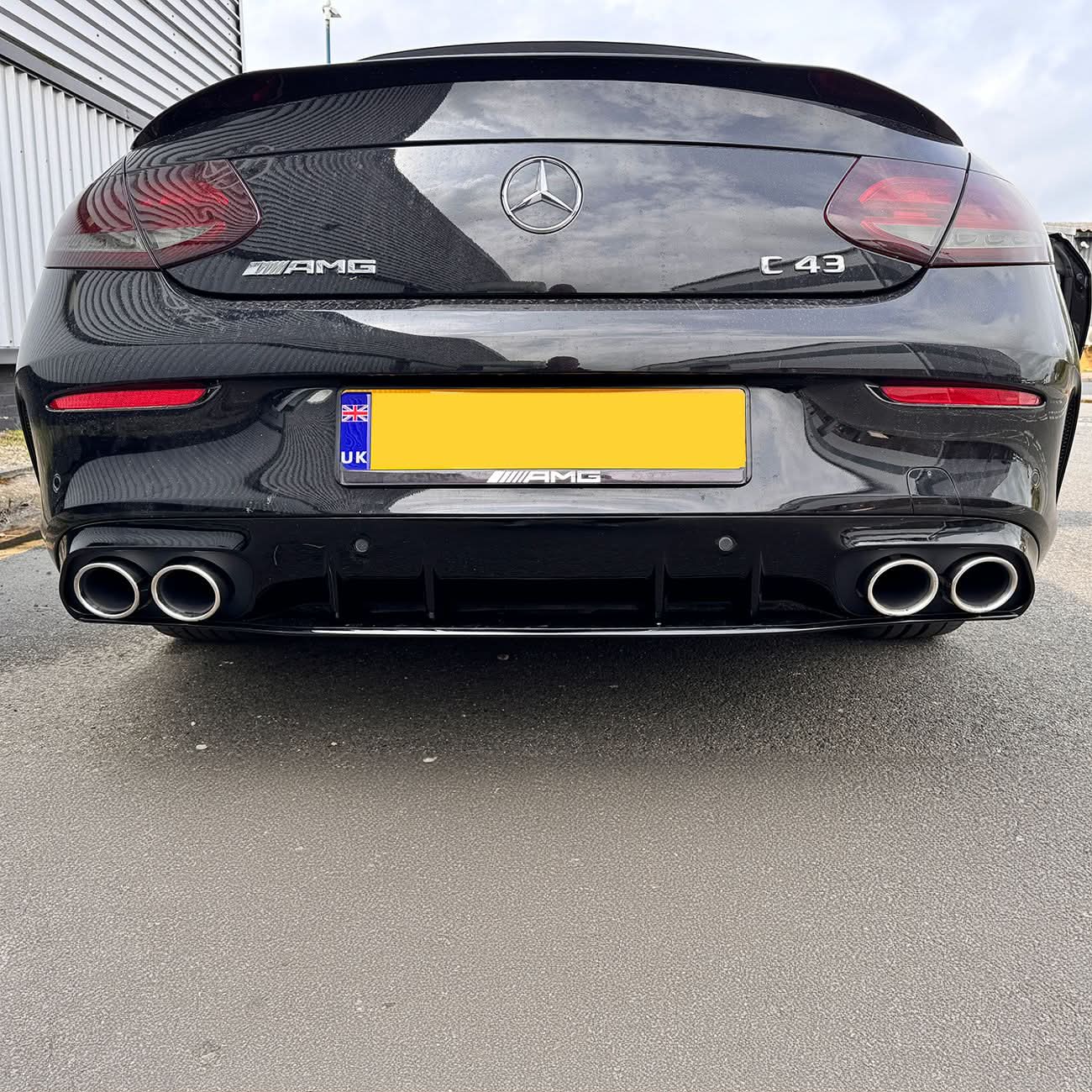 C43 Style Gloss Black Rear Diffuser & Exhaust Tips for Mercedes Benz W205 C Class & C63 Coupe 15-21