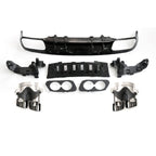 C43 Style Gloss Black Rear Diffuser & Exhaust Tips for Mercedes Benz W205 C Class & C63 Coupe 15-21