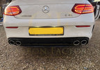 C43 Style Gloss Black Rear Diffuser & Exhaust Tips for Mercedes Benz W205 C Class & C63 Coupe 15-21