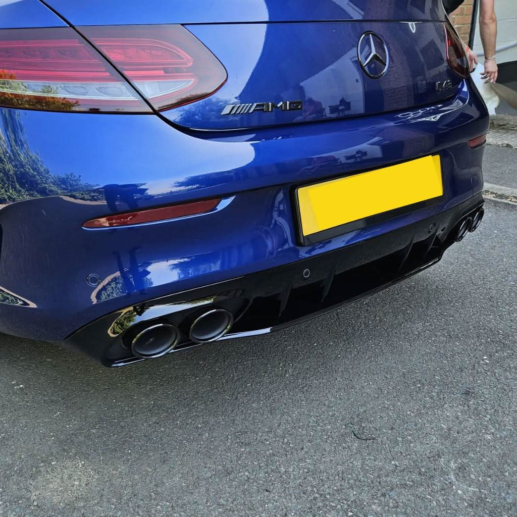 C43 Style Gloss Black Rear Diffuser & Exhaust Tips for Mercedes Benz W205 C Class & C63 Coupe 15-21