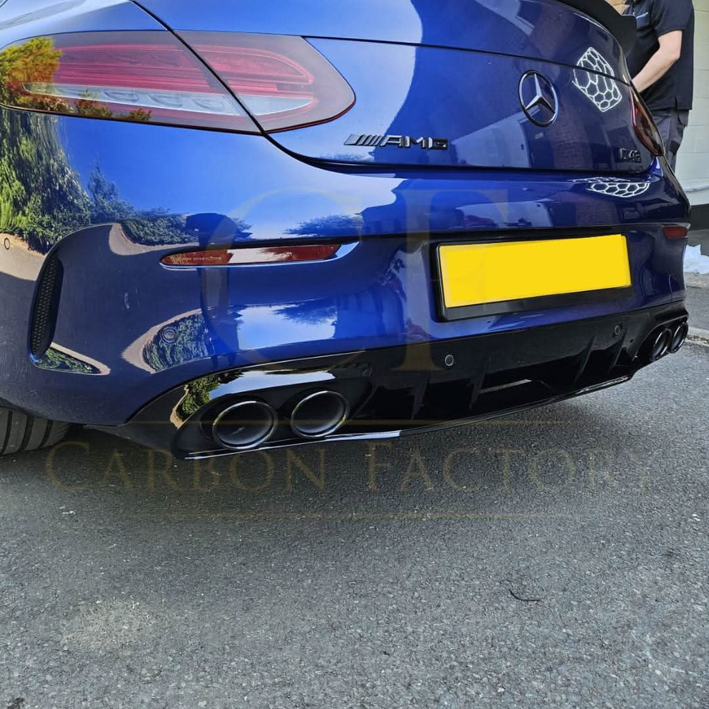 C43 Style Gloss Black Rear Diffuser & Exhaust Tips for Mercedes Benz W205 C Class & C63 Coupe 15-21