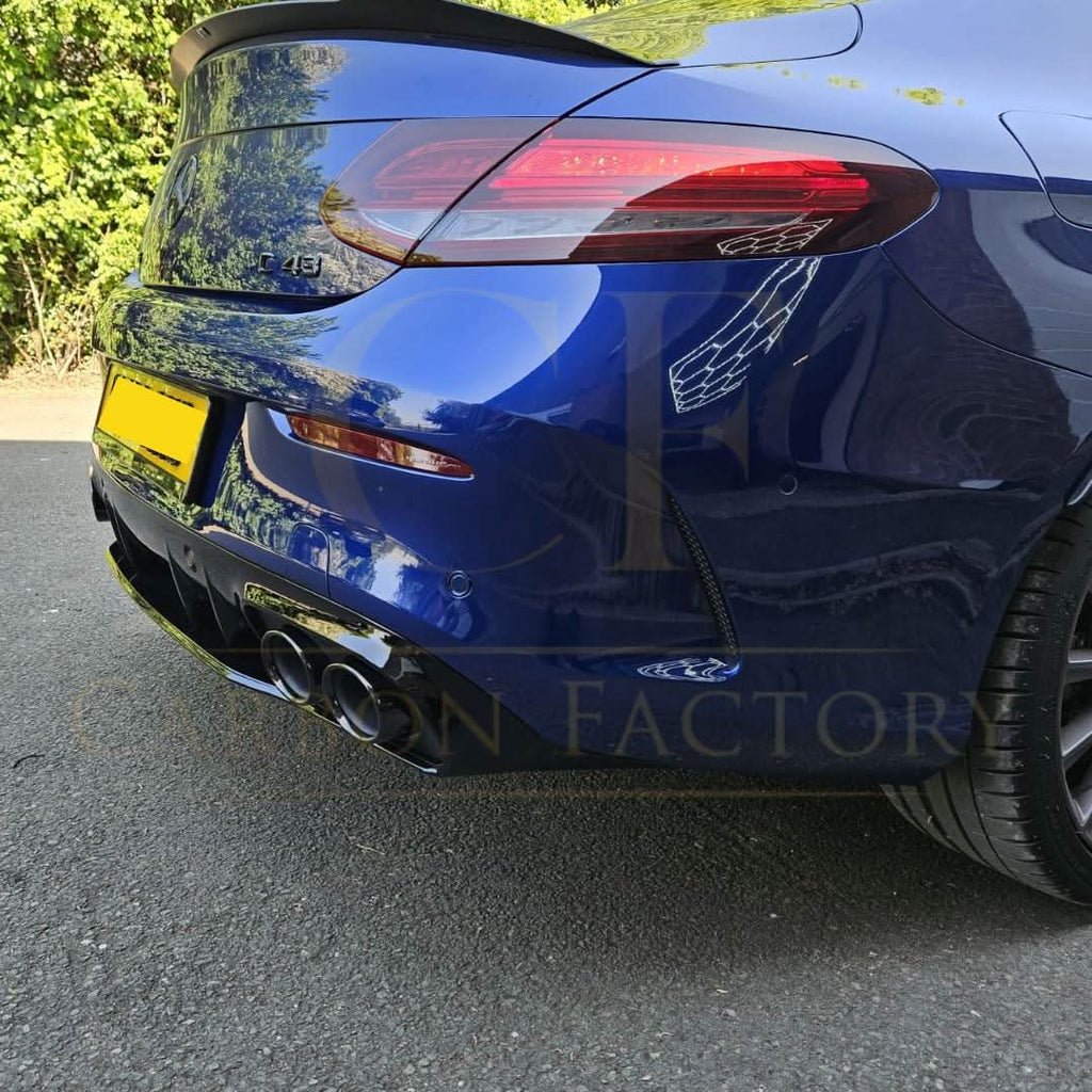 C43 Style Gloss Black Rear Diffuser & Exhaust Tips for Mercedes Benz W205 C Class & C63 Coupe 15-21