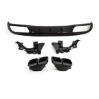 CF Style Gloss Black Rear Diffuser & Exhaust Tips for Mercedes Benz W205 C Class 15-21