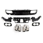 CF Style Gloss Black Rear Diffuser & Exhaust Tips for Mercedes Benz W205 C Class & C63 Saloon & Estate 15-21