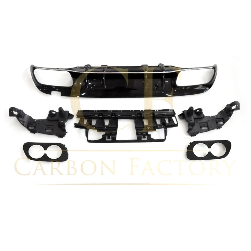 CF Style Gloss Black Rear Diffuser & Exhaust Tips for Mercedes Benz W205 C Class & C63 Saloon & Estate 15-21