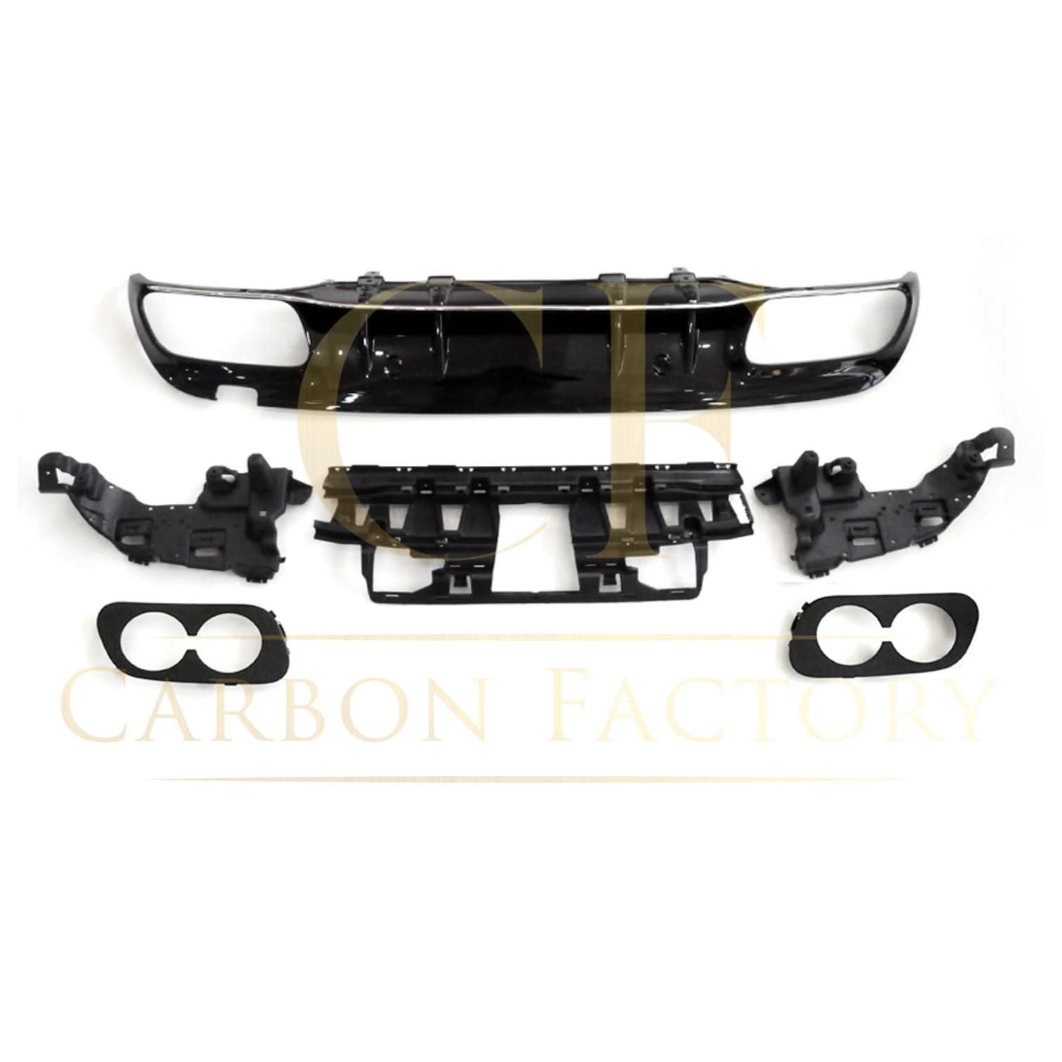 CF Style Gloss Black Rear Diffuser & Exhaust Tips for Mercedes Benz W205 C Class & C63 Saloon & Estate 15-21