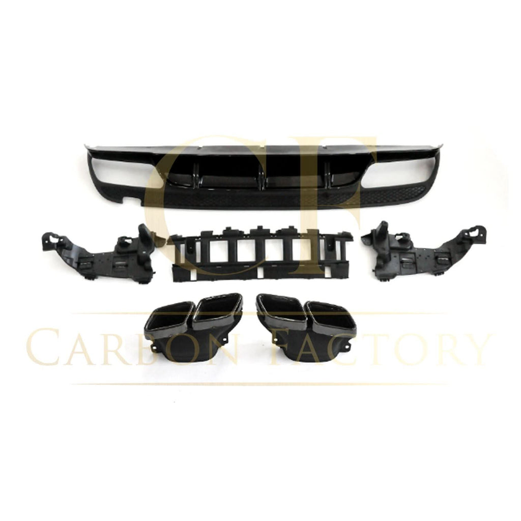 ED1 Style Gloss Black Rear Diffuser & Exhaust Tips for Mercedes Benz W205 C Class & C63 Saloon & Estate 15-21