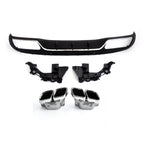 Z Style Gloss Black Rear Diffuser & Exhaust Tips for Mercedes Benz W205 C Class & C63 Saloon & Estate 15-21