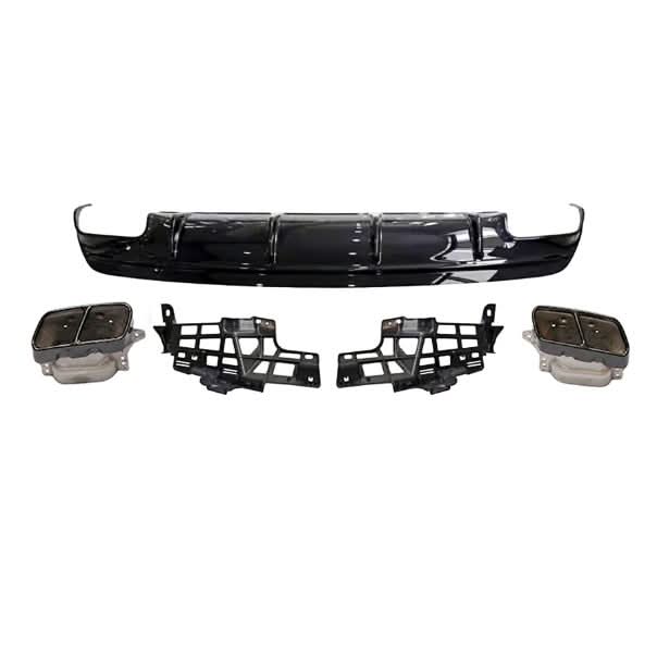 A Style Gloss Black Rear Diffuser & Exhaust Tips for Mercedes Benz W117 CLA 16-18