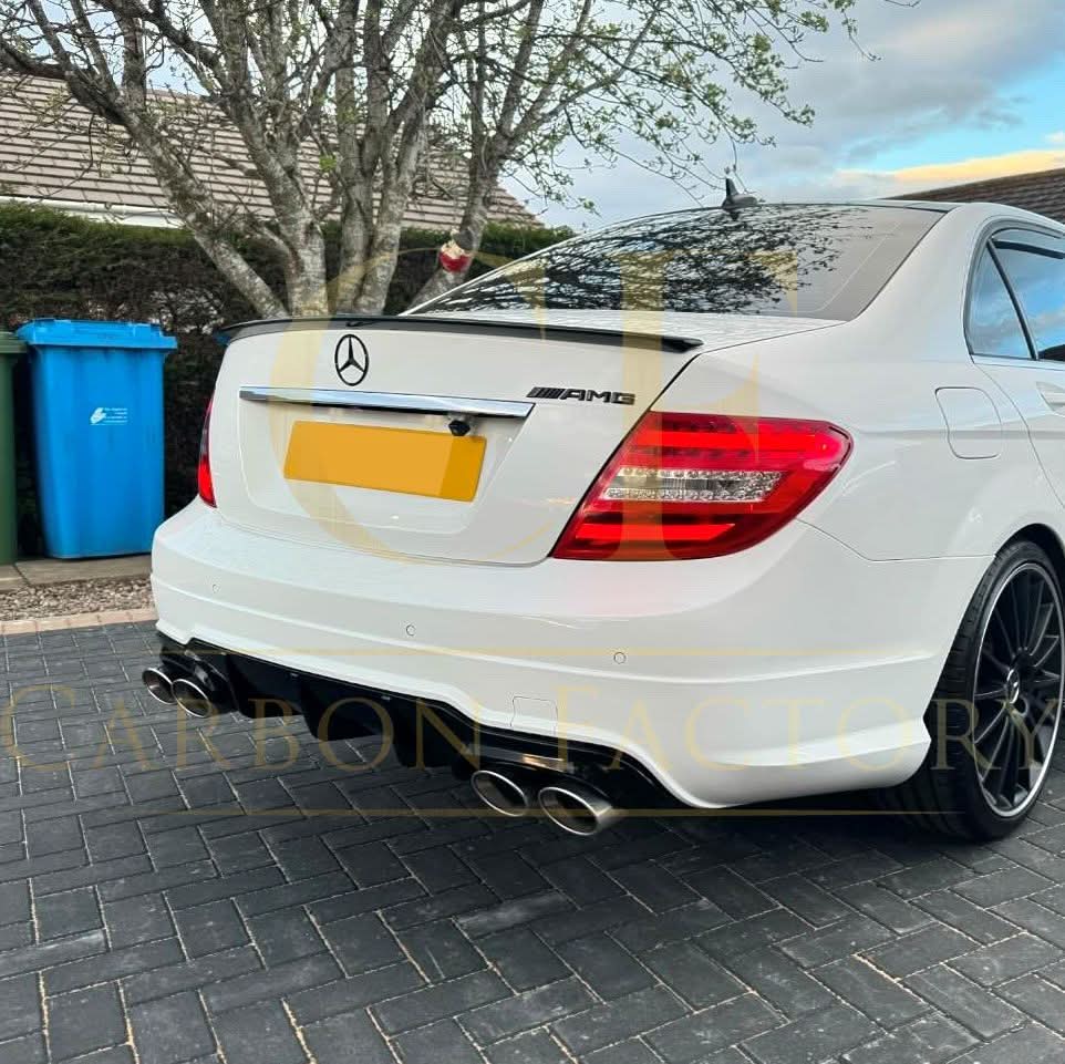 A Style Gloss Black Rear Diffuser for Mercedes Benz W204 C Class 12-14