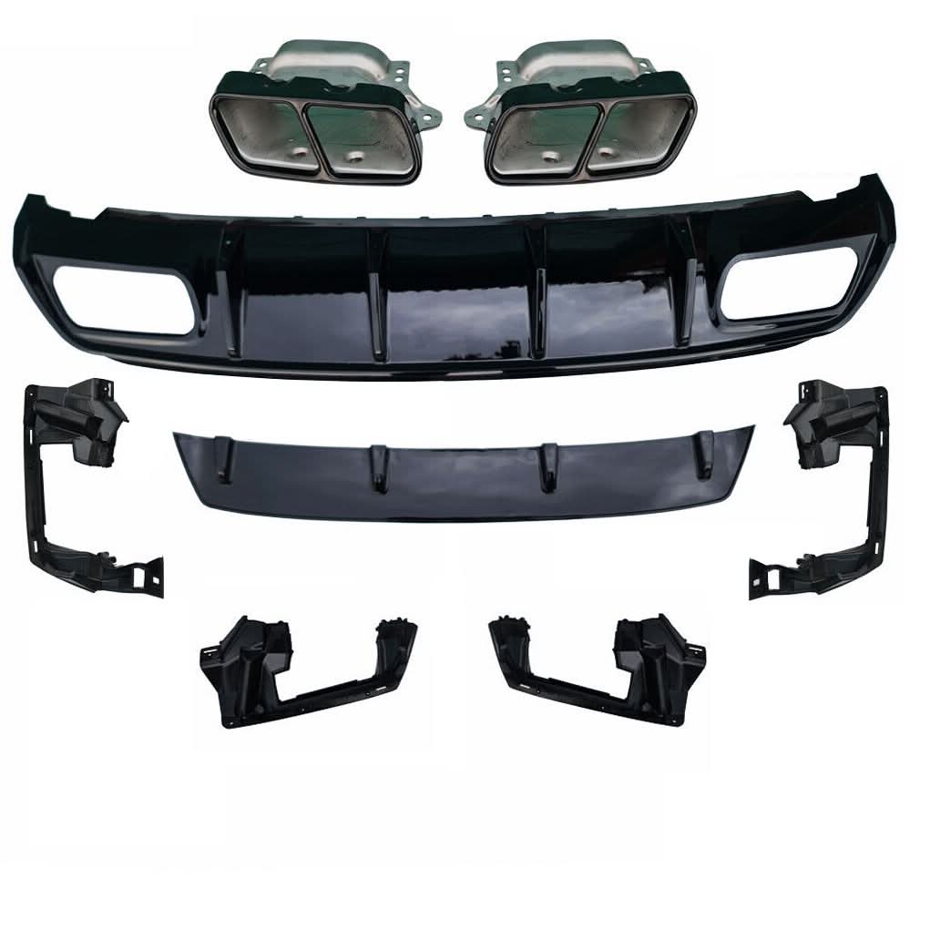 A Style Gloss Black Rear Diffuser with Exhaust Tips for Mercedes Benz W176 A Class 13-18