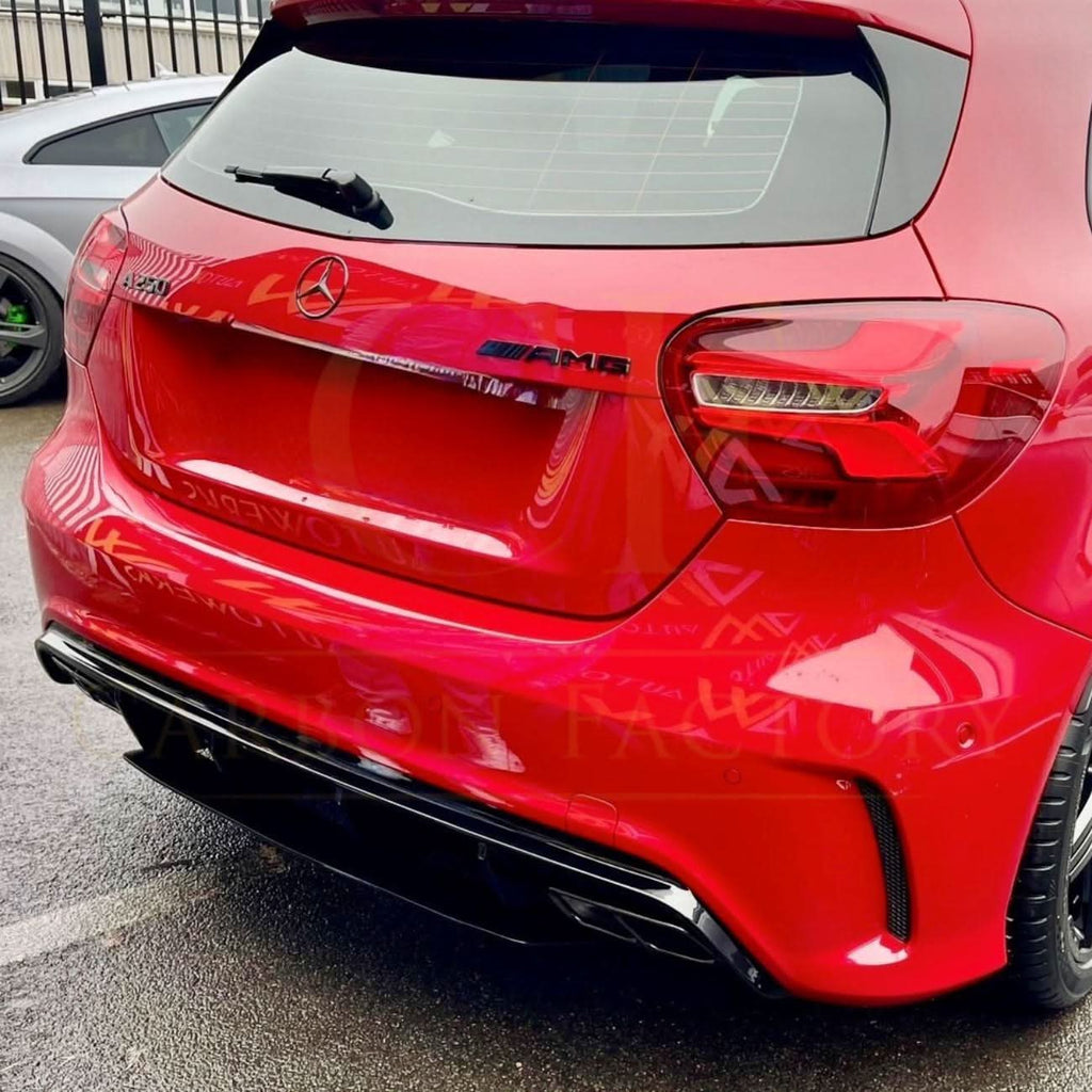 A Style Gloss Black Rear Diffuser with Exhaust Tips for Mercedes Benz W176 A Class 13-18