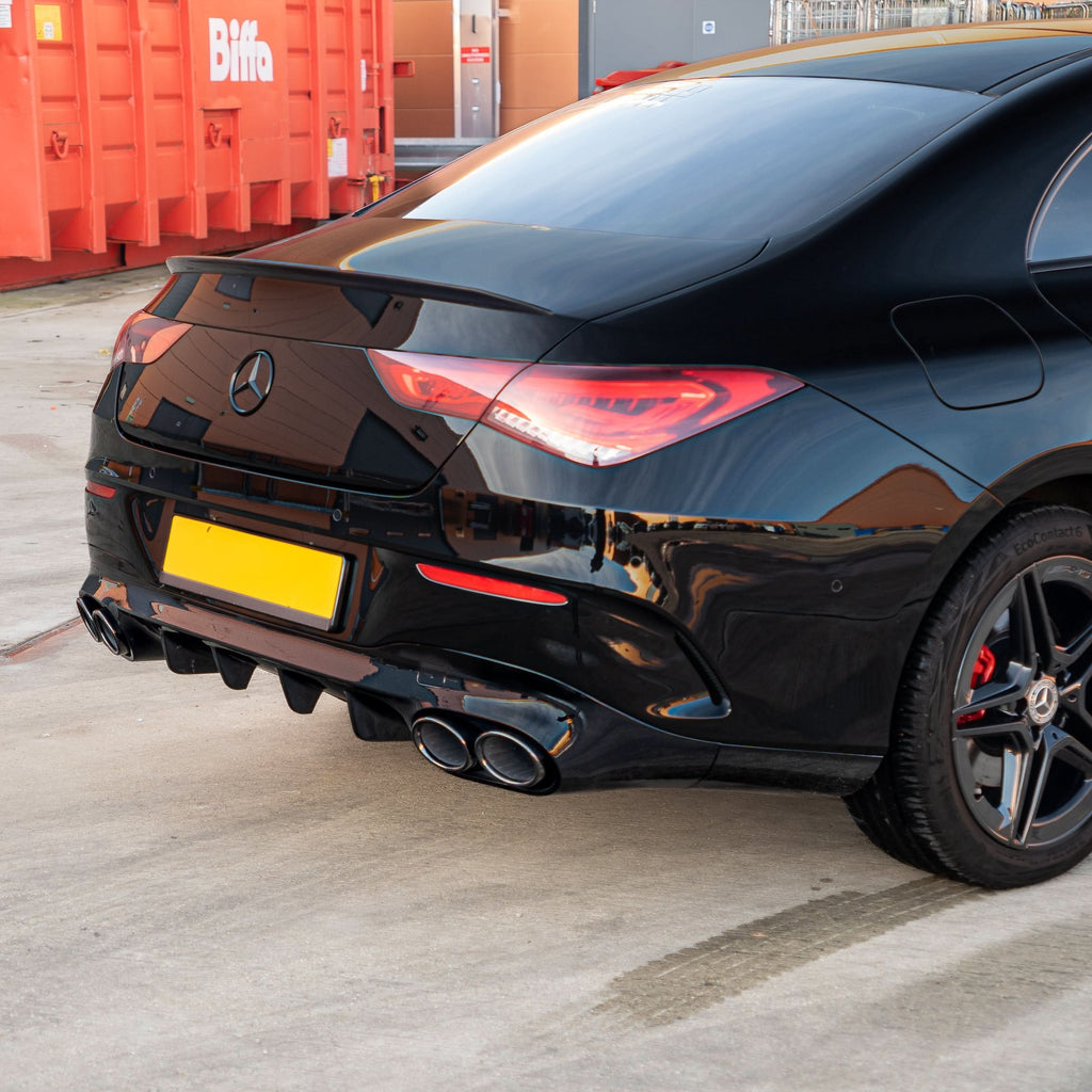 Brabus Style Gloss Black Rear Diffuser & Exhaust Tips for Mercedes Benz W118 CLA 19-25