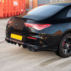 Brabus Style Gloss Black Rear Diffuser & Exhaust Tips for Mercedes Benz W118 CLA 19-25