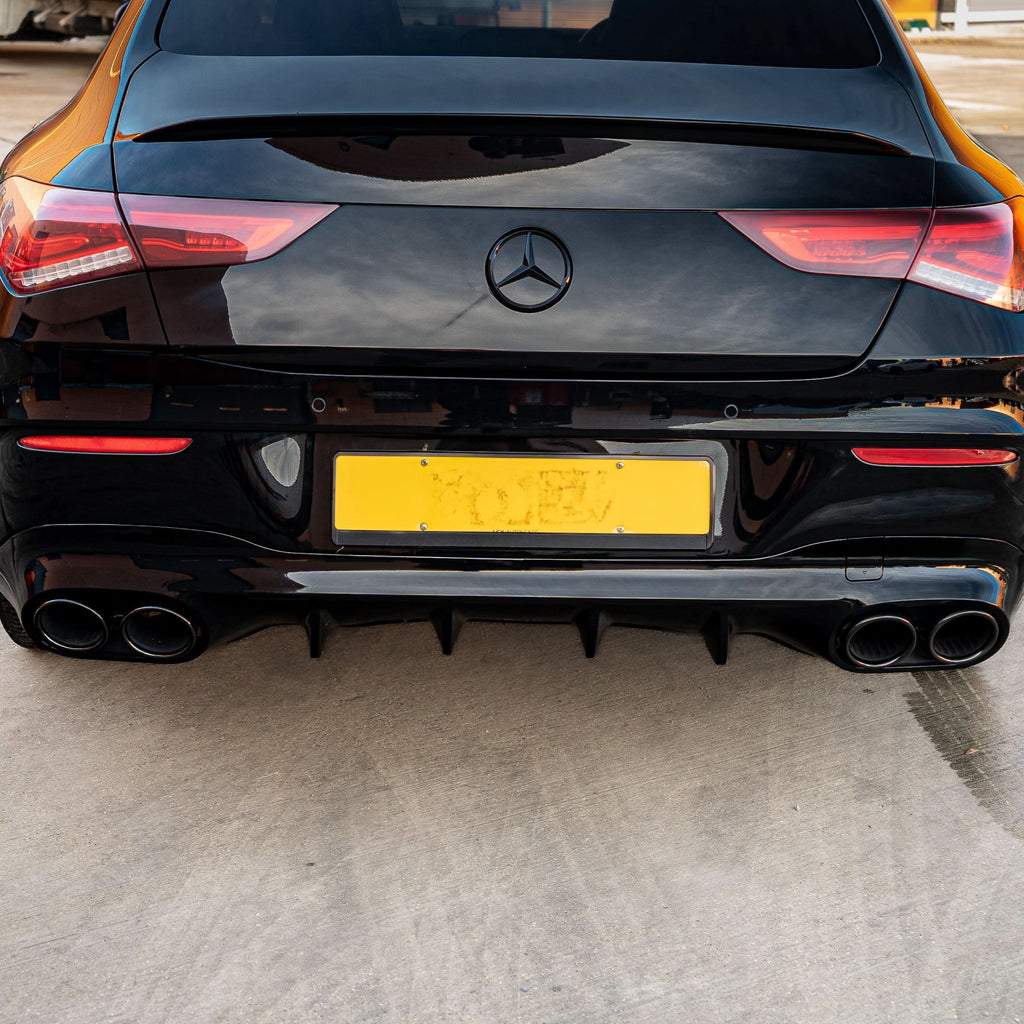 Brabus Style Gloss Black Rear Diffuser & Exhaust Tips for Mercedes Benz W118 CLA 19-25