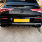 Brabus Style Gloss Black Rear Diffuser & Exhaust Tips for Mercedes Benz W118 CLA 19-25