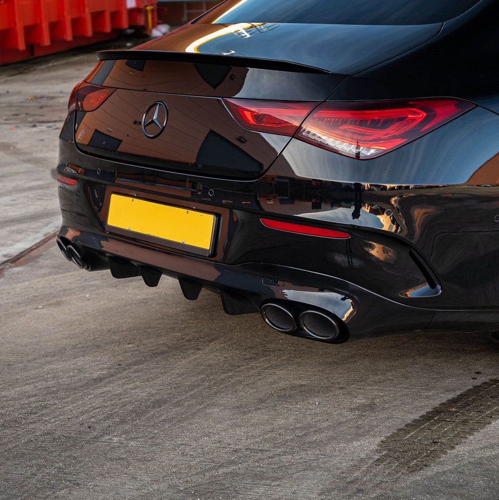 Brabus Style Gloss Black Rear Diffuser & Exhaust Tips for Mercedes Benz W118 CLA 19-25
