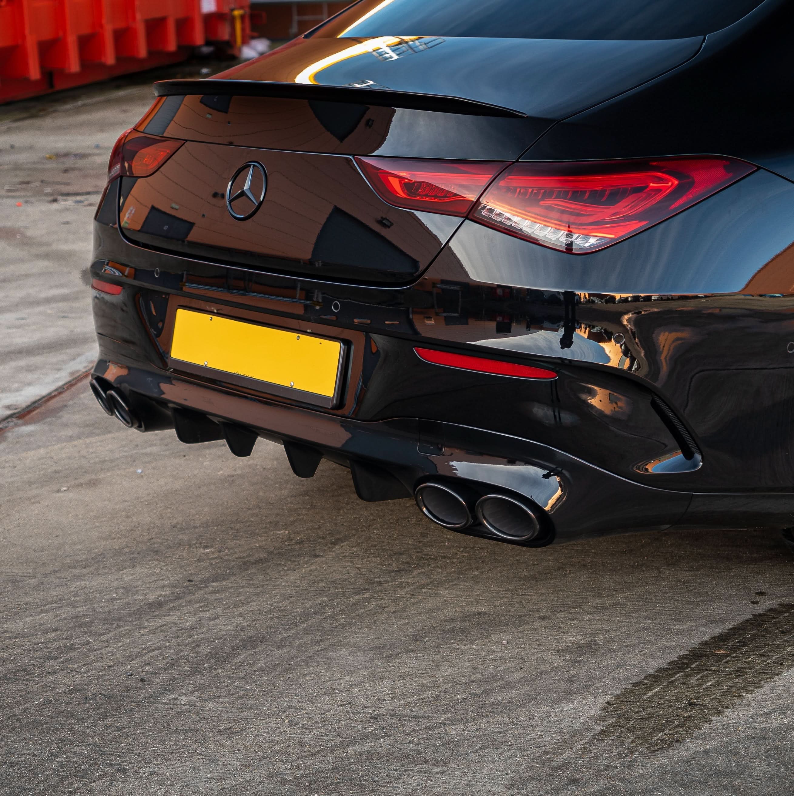 Brabus Style Gloss Black Rear Diffuser & Exhaust Tips for Mercedes Benz W118 CLA 19-25