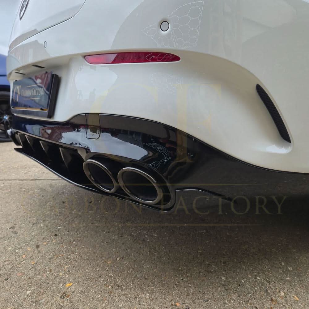 Brabus Style Gloss Black Rear Diffuser & Exhaust Tips for Mercedes Benz W118 CLA 19-25