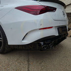Brabus Style Gloss Black Rear Diffuser & Exhaust Tips for Mercedes Benz W118 CLA 19-25