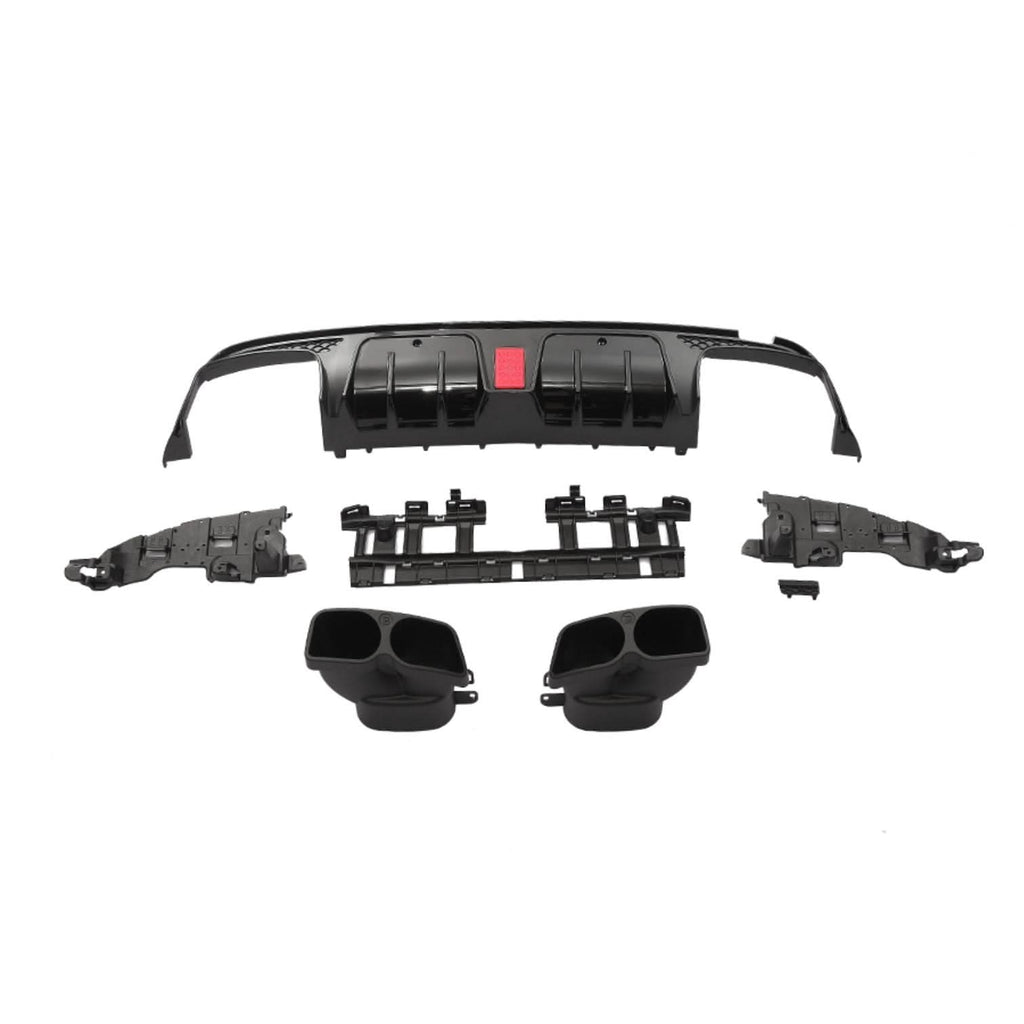 Brabus Style Gloss Black Rear Diffuser & Exhaust Tips for Mercedes Benz W205 C Class & C63 Saloon 15-21