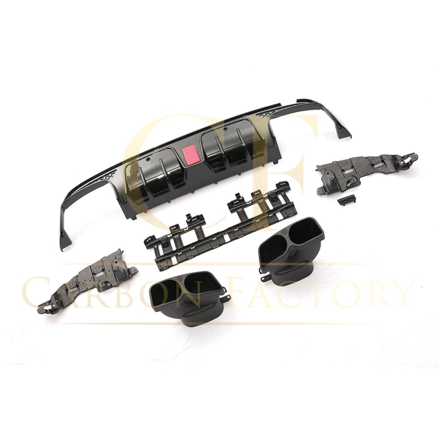 Brabus Style Gloss Black Rear Diffuser & Exhaust Tips for Mercedes Benz W205 C Class & C63 Saloon 15-21
